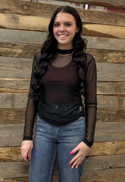 The Black Mesh Top