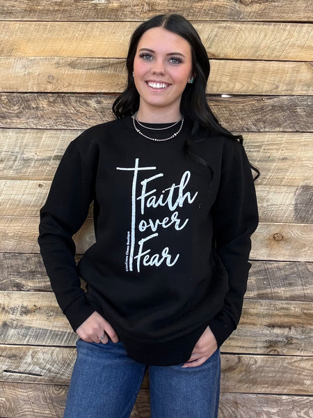 The Faith Over Fear Perfect Cut Black Sweatshirt