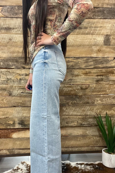 The Sunny High Rise Wide Leg Light Jeans