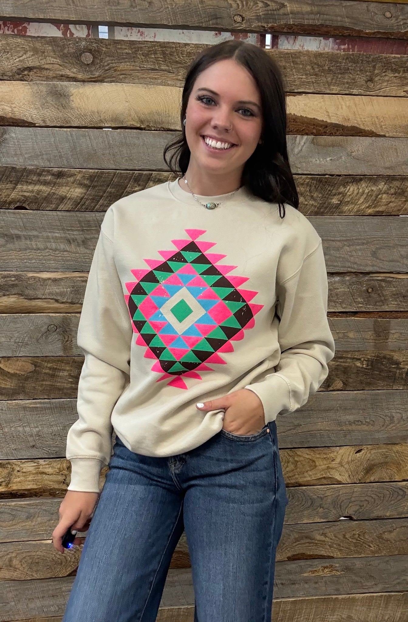 The Diamond Ways Aztec Bone Sweatshirt