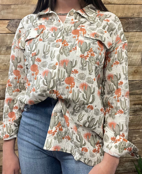 The Cactus Gauze Top Cardigan Jacket