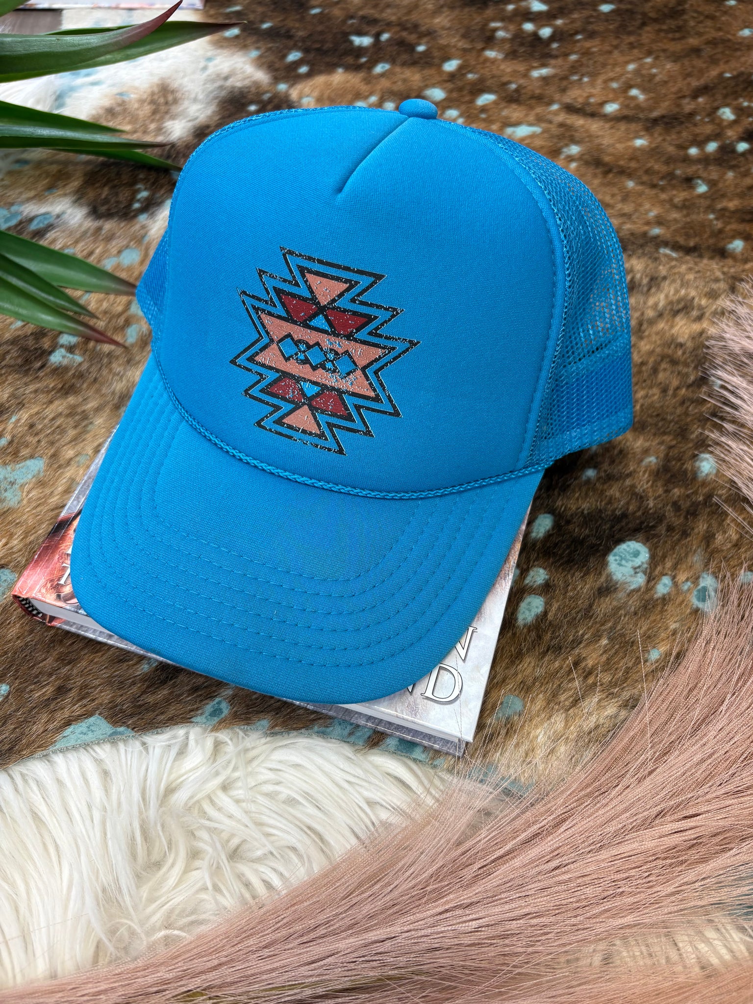 The Aztec Teal Cap