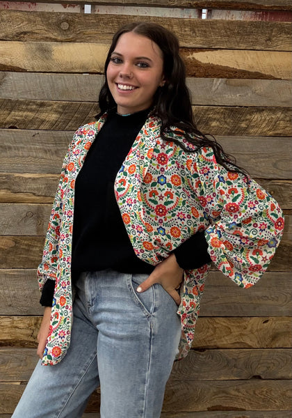 The Fiesta Floral Top Cardigan