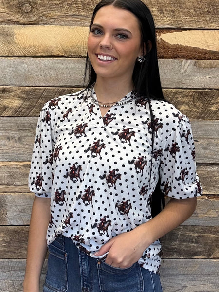The Cowboy Polka Dot Top