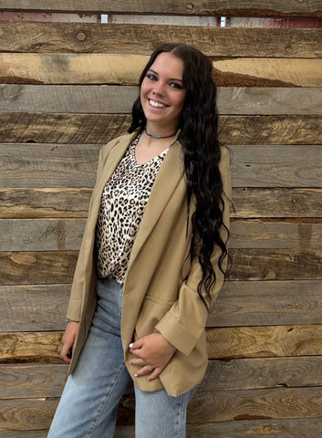 The Look Forward Taupe Blazer