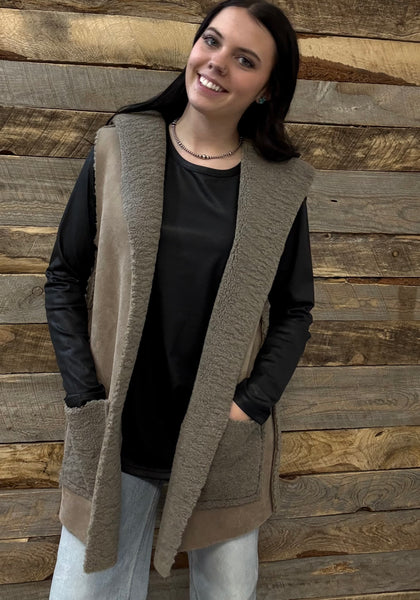 The Walk Up Front Mocha Grey Vest