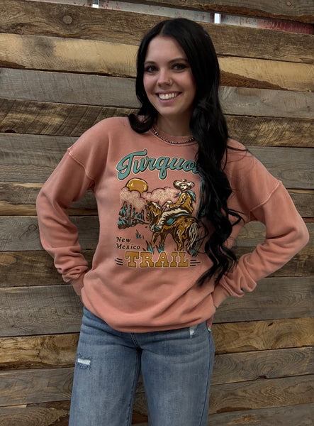 The Turquoise Trails Mineral Peach Orange Sweatshirt