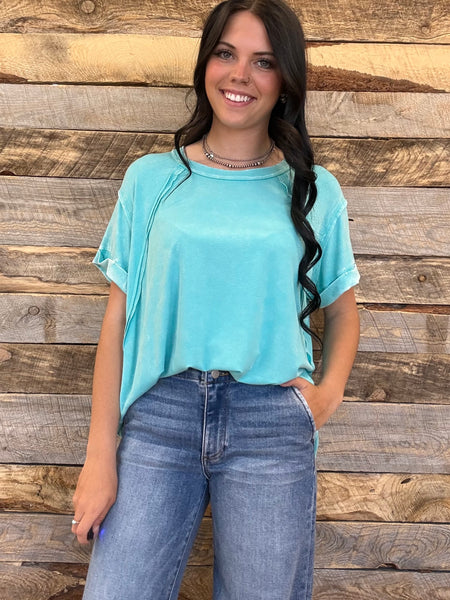 The Way To Be Teal Blue Top