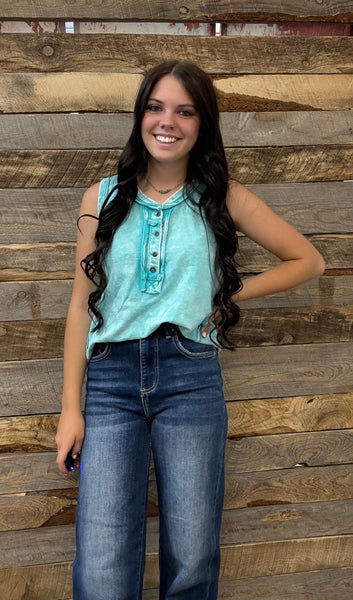 The Best Start Teal Tank Top