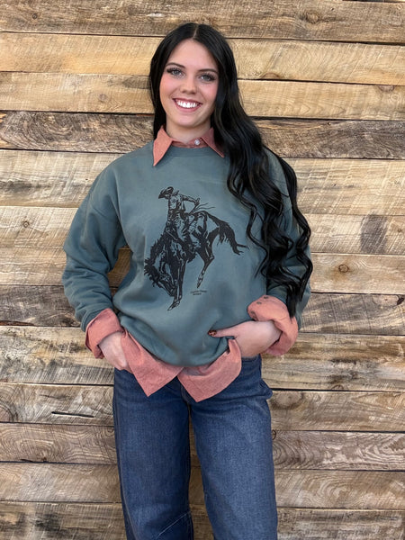 The Come Here Bronc Deep Basil Sweatshirt