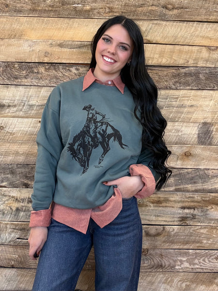 The Come Here Bronc Deep Basil Sweatshirt