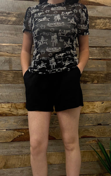 The Linen Black Shorts