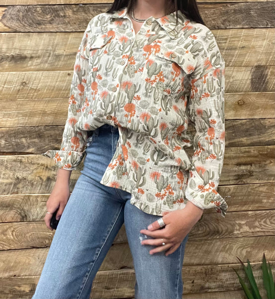The Cactus Gauze Top Cardigan Jacket