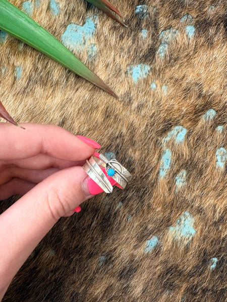 The Wrap Around Feather Turquoise Ring