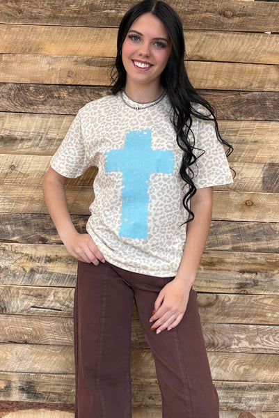 The Cross Leopard Cream Tee