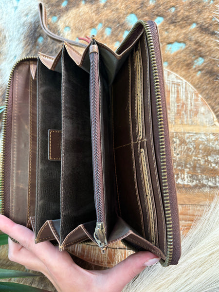 The Chocolate Leather Basic Wristlet Wallet