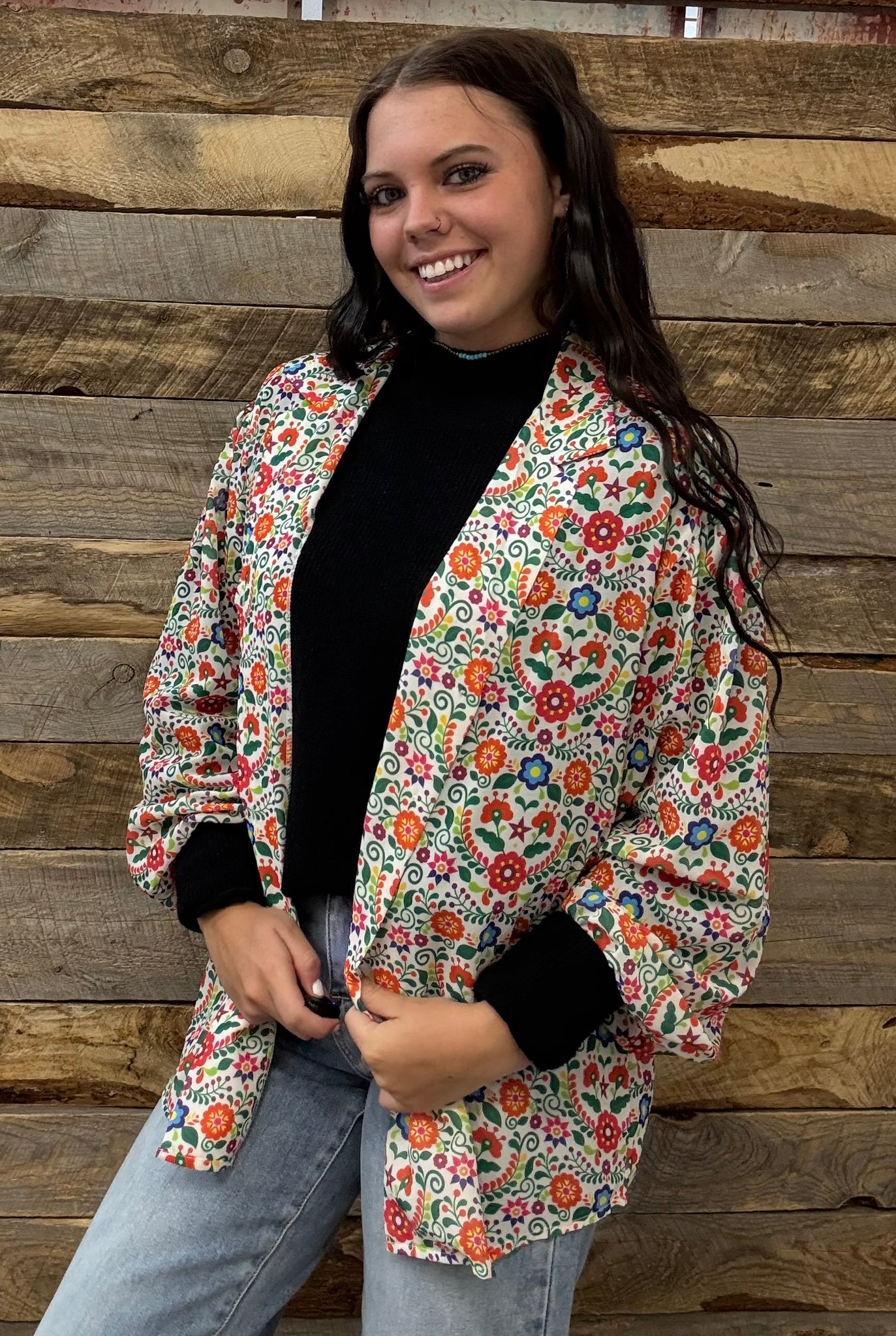 The Fiesta Floral Top Cardigan