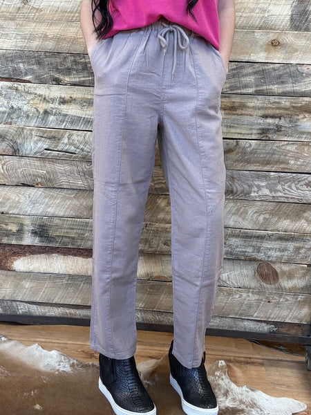 The Pretty Days Linen Rosey Brown Pants