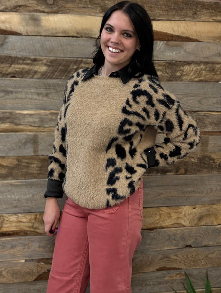 The All There Leopard Mocha/Black Sweater