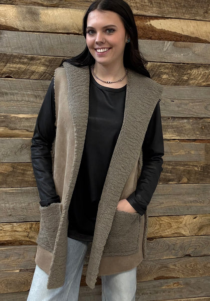 The Walk Up Front Mocha Grey Vest