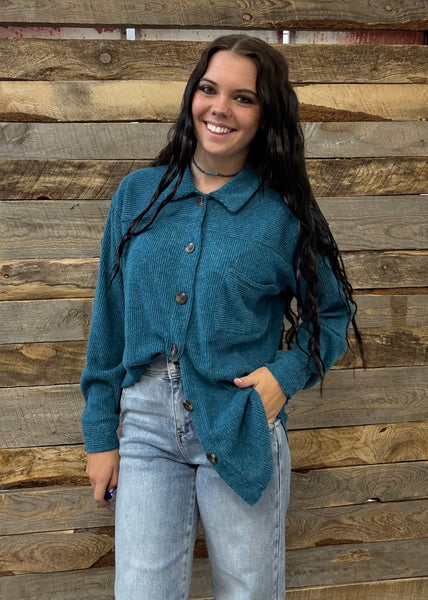 The Follow It Up Teal Jacket