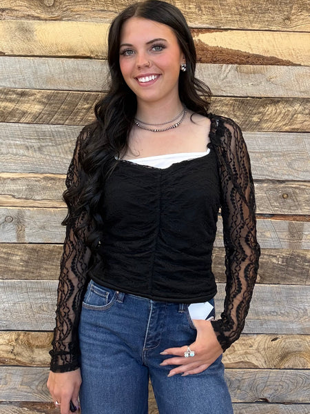 The Lace Days Black Bodysuit