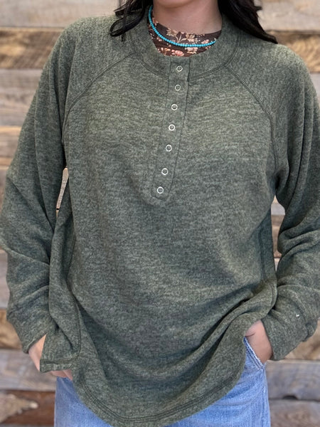 The Stop It Here Dark Olive Sweater