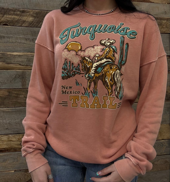 The Turquoise Trails Mineral Peach Orange Sweatshirt