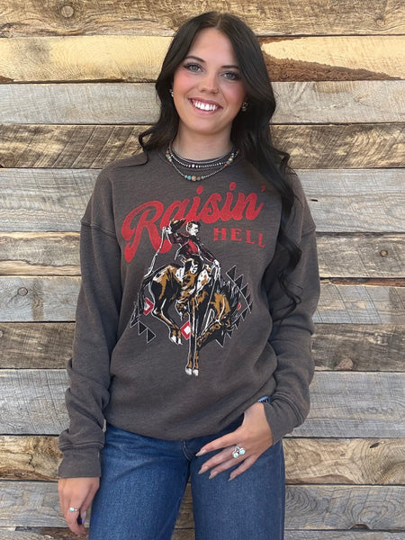 The Raisin' Hell Mineral Brown Sweatshirt