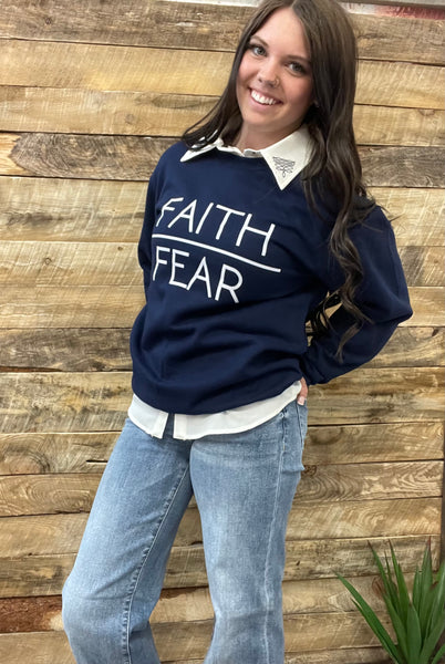 The Faith Over Fear Navy Sweatshirt