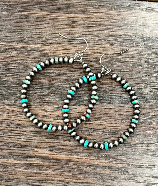 The Way There Navajo Pearl Gemstone Turquoise Earrings