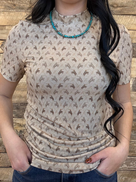 The All Over Western Short Sleeve Top