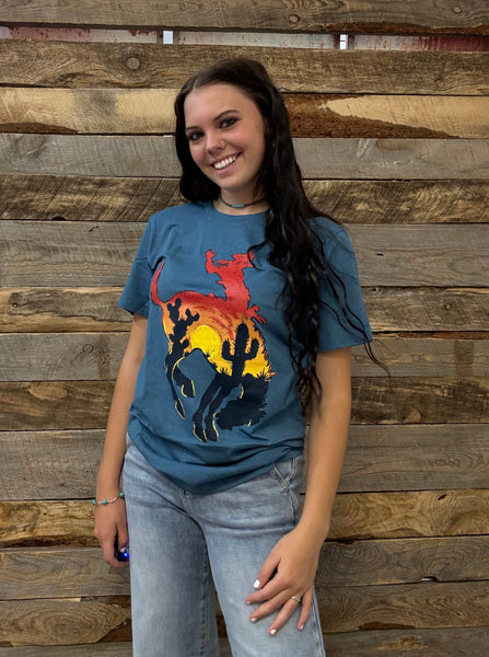 The Desert Sunset Bronc Tee