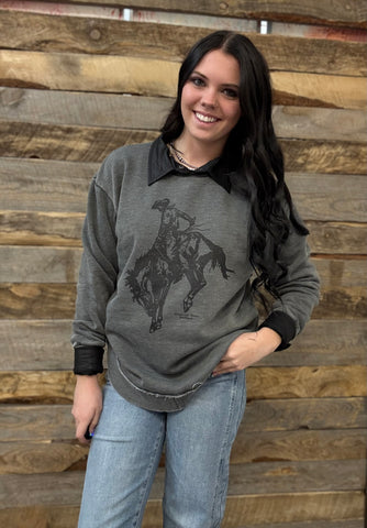 The Black Bronc Heather Grey Sweatshirt