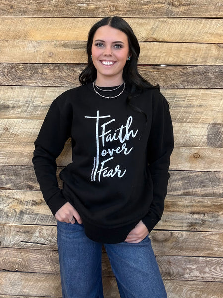 The Faith Over Fear Perfect Cut Black Sweatshirt