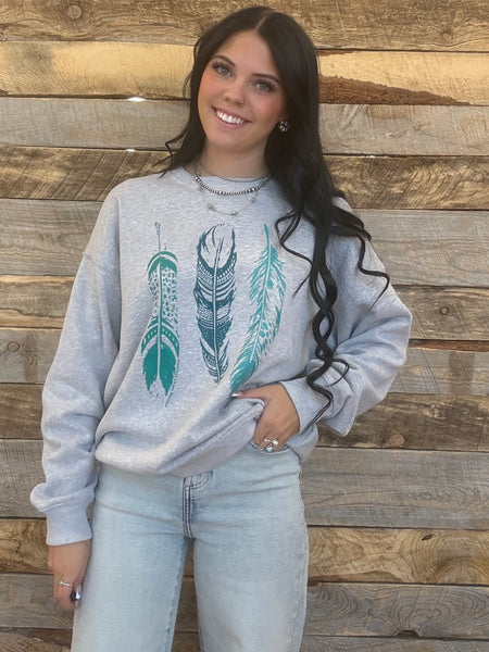 The Unique Feathers Grey Sweatshirt