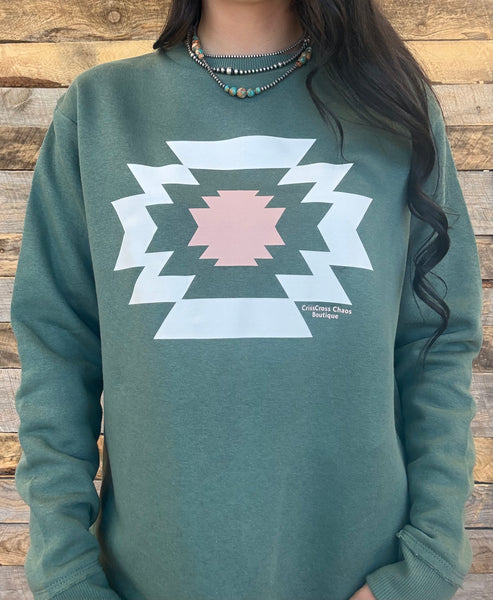 The Aztec Sweatshirt Perfect Cut Basil Sweatshirt