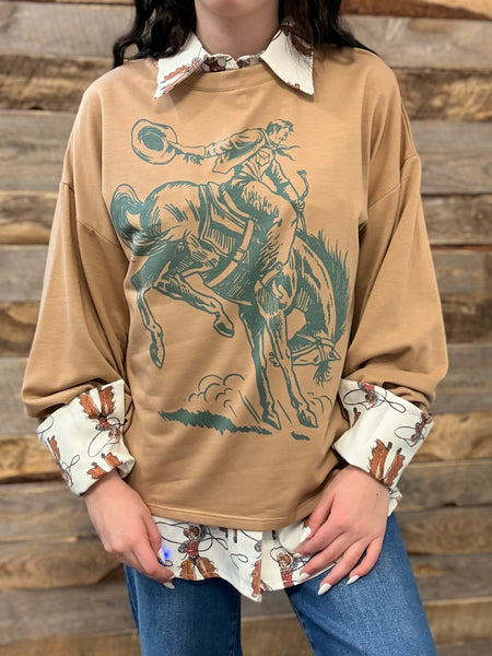 The Bucking Bronc Mocha Sweatshirt