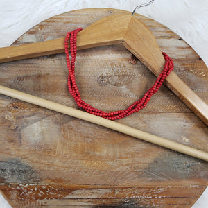 The Simple Three Red Necklace