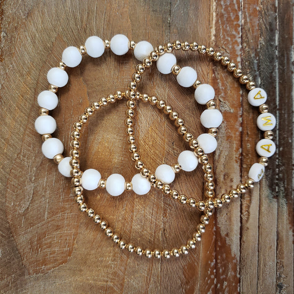 The Mama Gold Stretch Bracelet Set