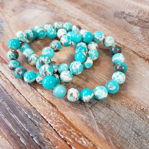 The Minty Earthy Stretch Bracelet