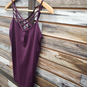 The Strappy Cami Eggplant Tank Top
