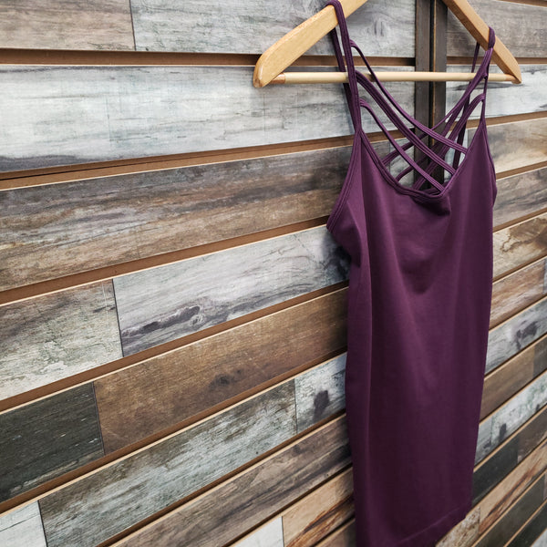 The Strappy Cami Eggplant Tank Top