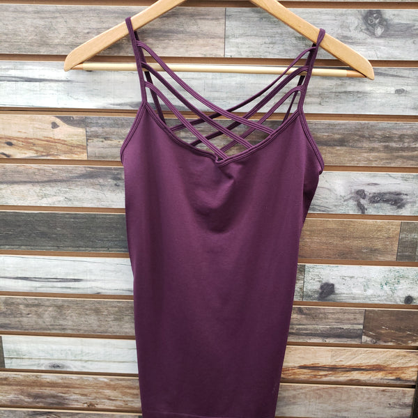 The Strappy Cami Eggplant Tank Top