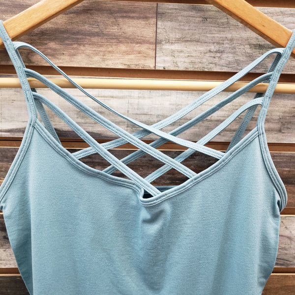 The Strappy Cami Dusty Teal Tank Top