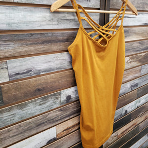 The Strappy Cami Mustard Tank Top