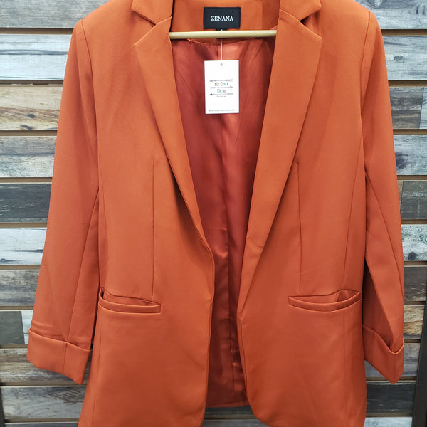 The Looking Forward There Rust Orange Blazer