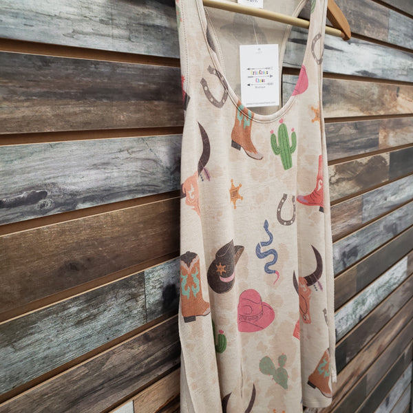 The Boots and Hats Taupe Tank Top