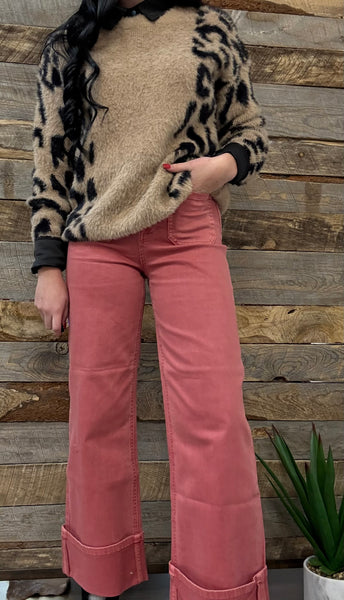 The Devin High Rise Wide Leg Brick Jeans