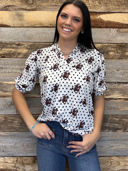 The Cowboy Polka Dot Top